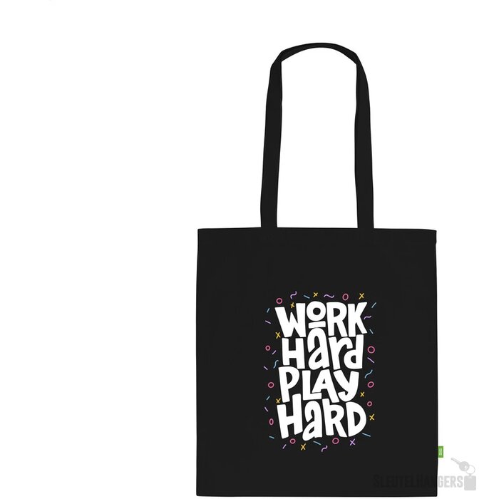 Eco Tote Bag Met Lange Hengsels Zwart