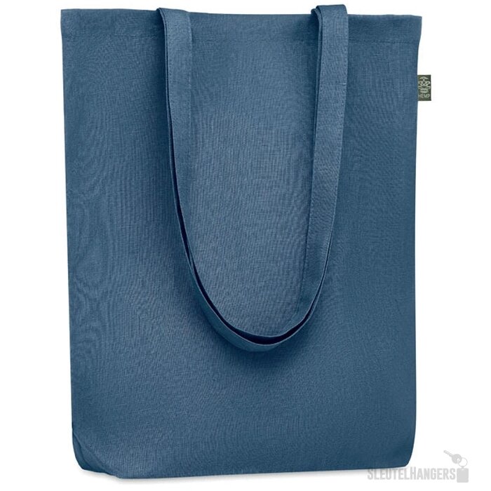 Hennep tote bag met lange hengsels Blauw