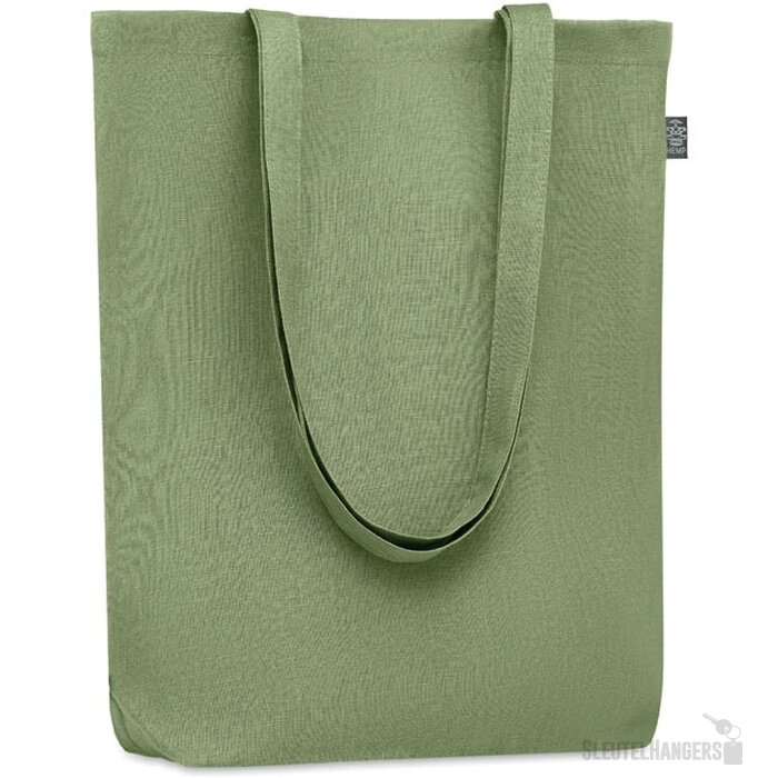Hennep tote bag met lange hengsels Groen