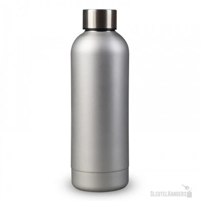 Dubbelwandige vacuüm fles met mattte-look 500ml zilver