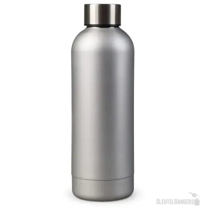 Dubbelwandige vacuüm fles met mattte-look 500ml zilver 500 ml