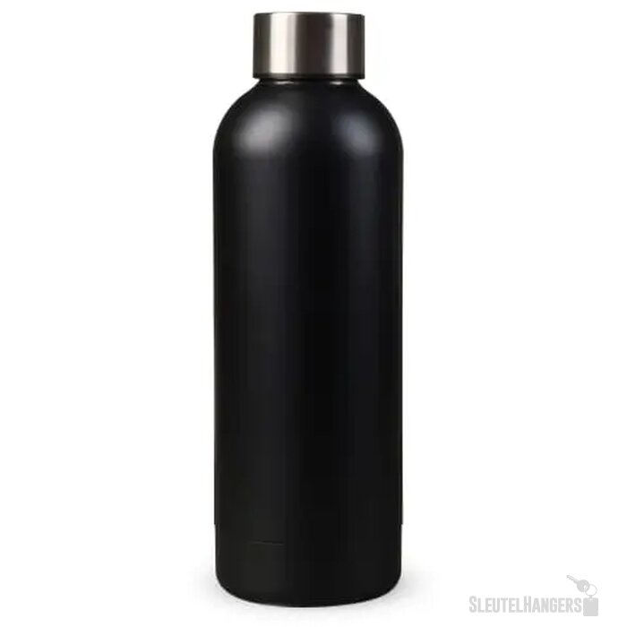 Dubbelwandige vacuüm fles met mattte-look 500ml zwart 500 ml