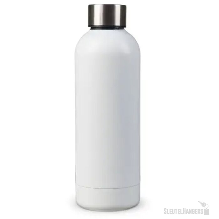 Dubbelwandige vacuüm fles met mattte-look 500ml wit 500 ml