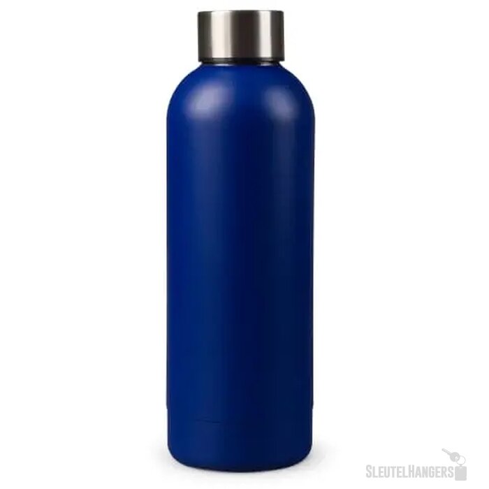 Dubbelwandige vacuüm fles met mattte-look 500ml donker blauw 500 ml