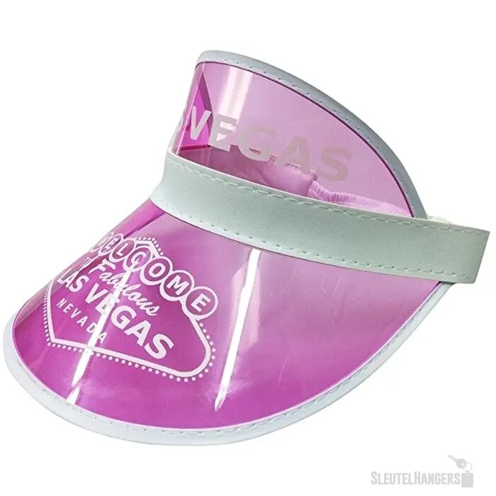 Retro zonneklep met pvc scherm Roze