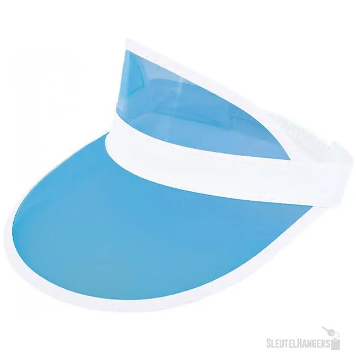 Retro zonneklep met pvc scherm Lichtblauw