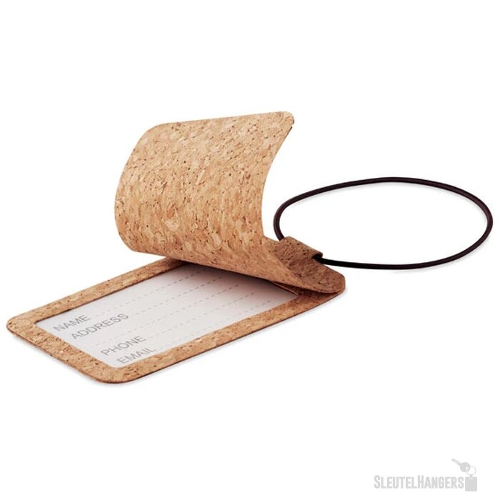 Kurk bagagelabel Beige