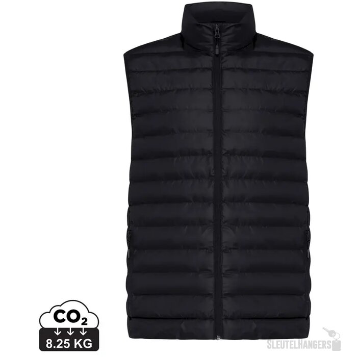 Iqoniq Meru heren gerecycled polyester bodywarmer zwart