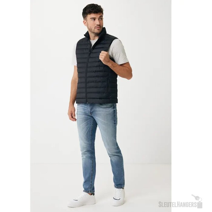 Iqoniq Meru heren gerecycled polyester bodywarmer zwart