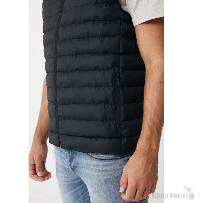 Iqoniq Meru heren gerecycled polyester bodywarmer zwart
