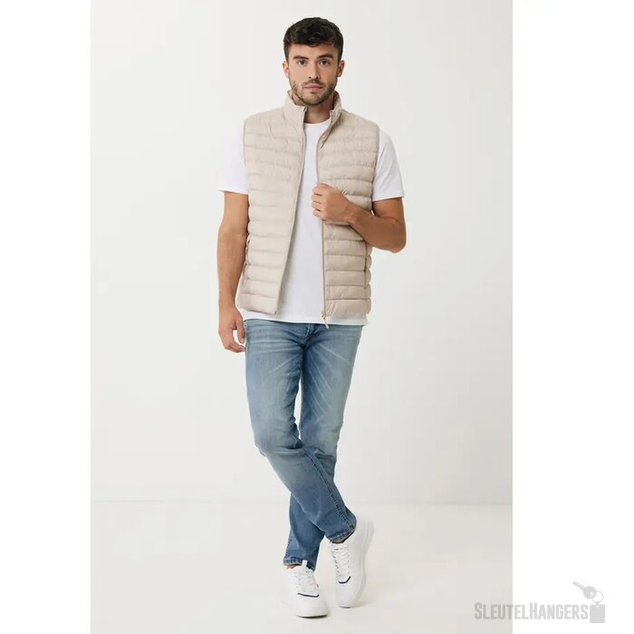 Iqoniq Meru heren gerecycled polyester bodywarmer beige