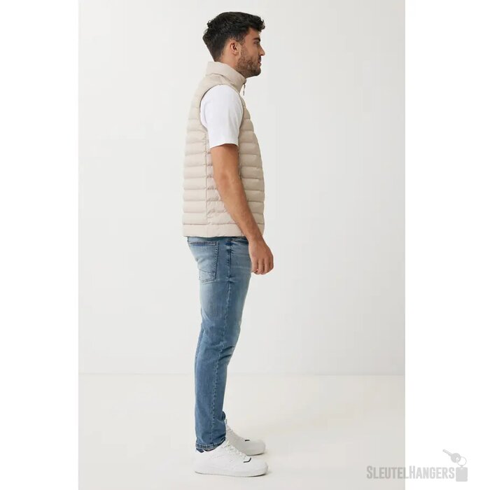 Iqoniq Meru heren gerecycled polyester bodywarmer beige