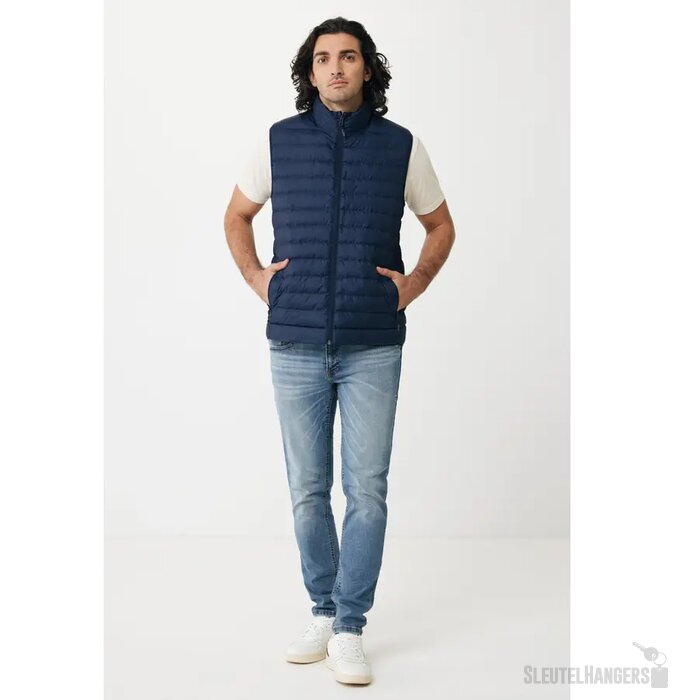 Iqoniq Meru heren gerecycled polyester bodywarmer donkerblauw