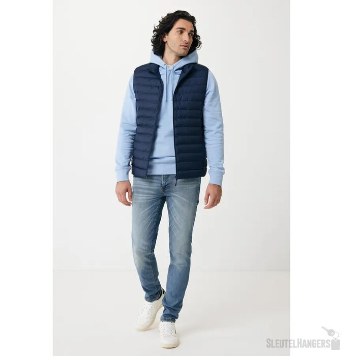 Iqoniq Meru heren gerecycled polyester bodywarmer donkerblauw