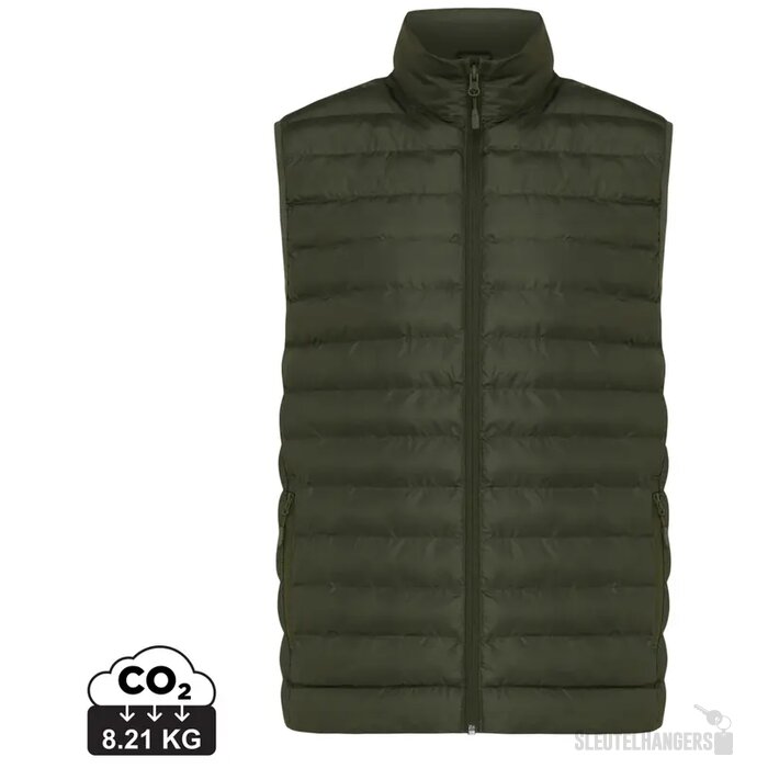 Iqoniq Meru heren gerecycled polyester bodywarmer khaki