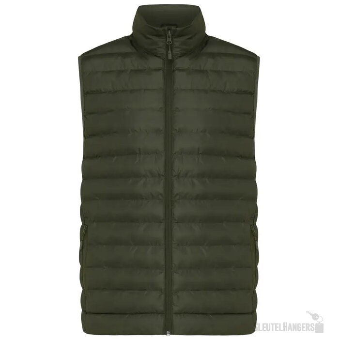 Iqoniq Meru heren gerecycled polyester bodywarmer khaki