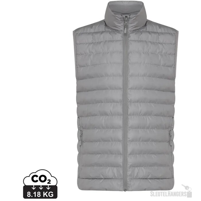 Iqoniq Meru heren gerecycled polyester bodywarmer zilvergrijs