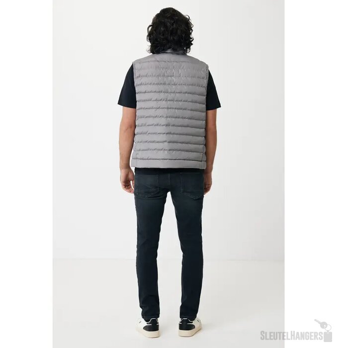 Iqoniq Meru heren gerecycled polyester bodywarmer zilvergrijs
