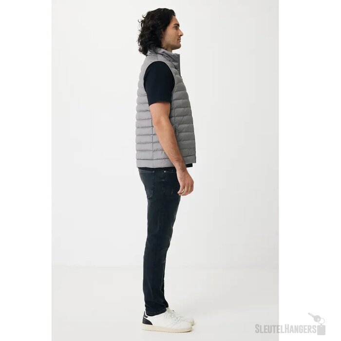 Iqoniq Meru heren gerecycled polyester bodywarmer zilvergrijs