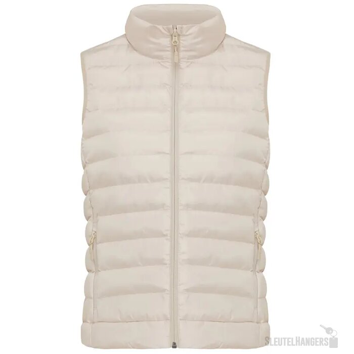 Iqoniq Meru dames gerecycled polyester bodywarmer beige