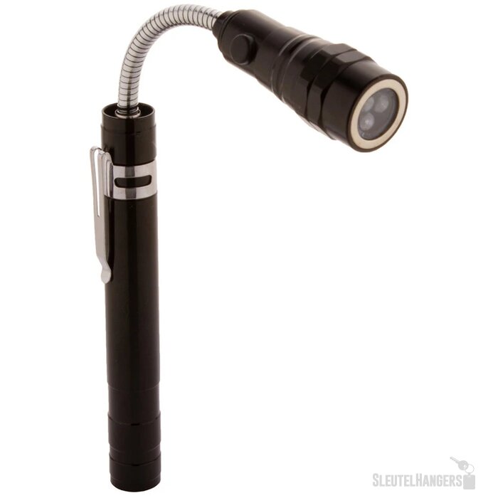 Uitschuifbare Zaklamp Met Flexibele Kop Zwart