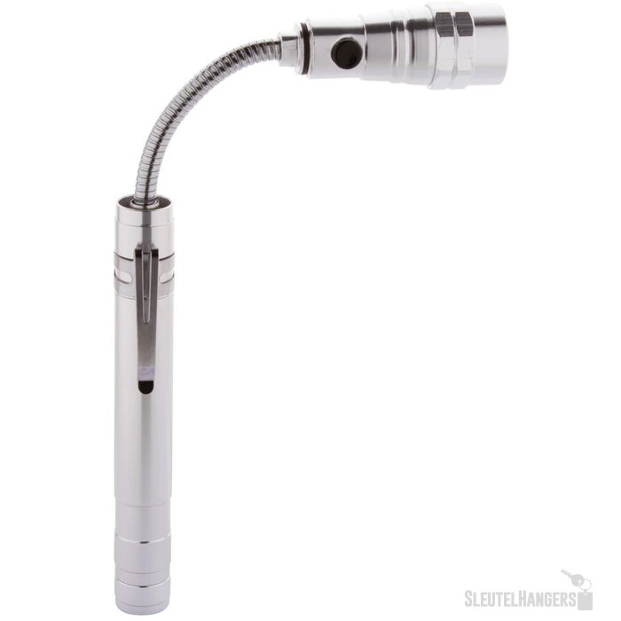 Uitschuifbare Zaklamp Met Flexibele Kop Zilver