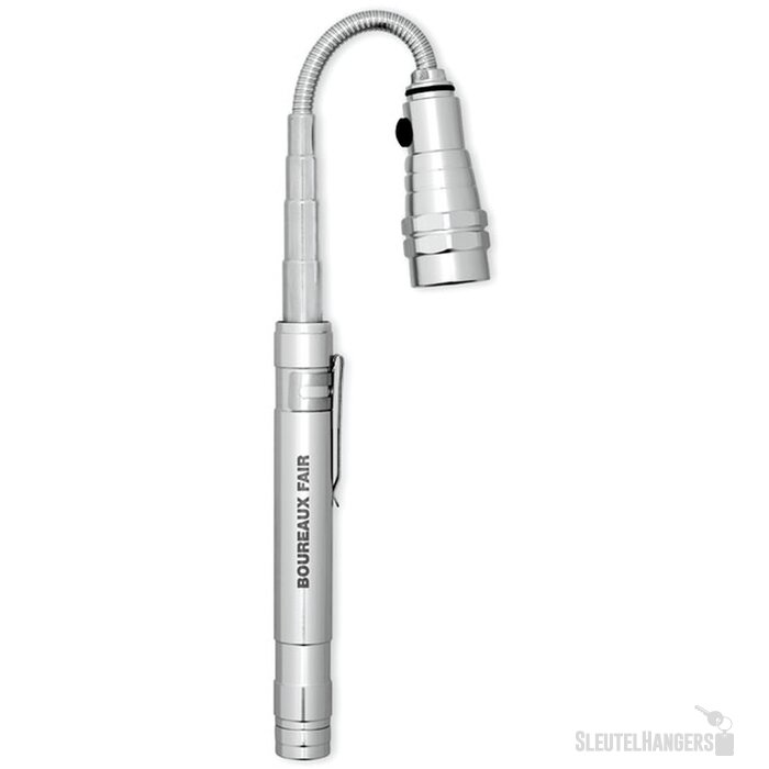 Uitschuifbare Zaklamp Met Flexibele Kop Zilver
