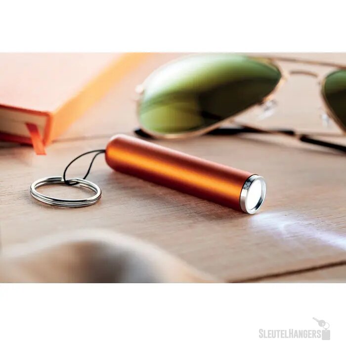 Mini zaklamp met sleutelhanger Oranje