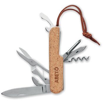 Kurk zakmes met 7 functies Beige Kurk zakmes met 7 functies Beige