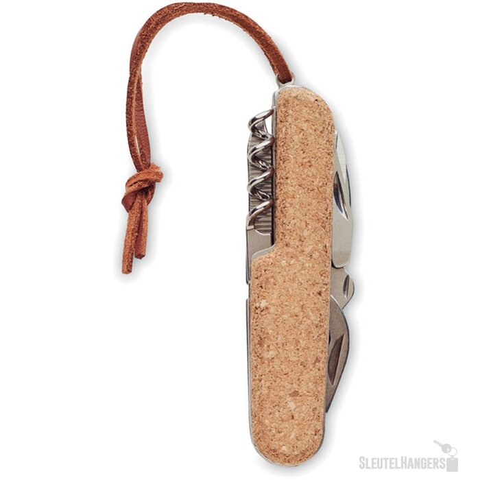 Kurk zakmes met 7 functies Beige