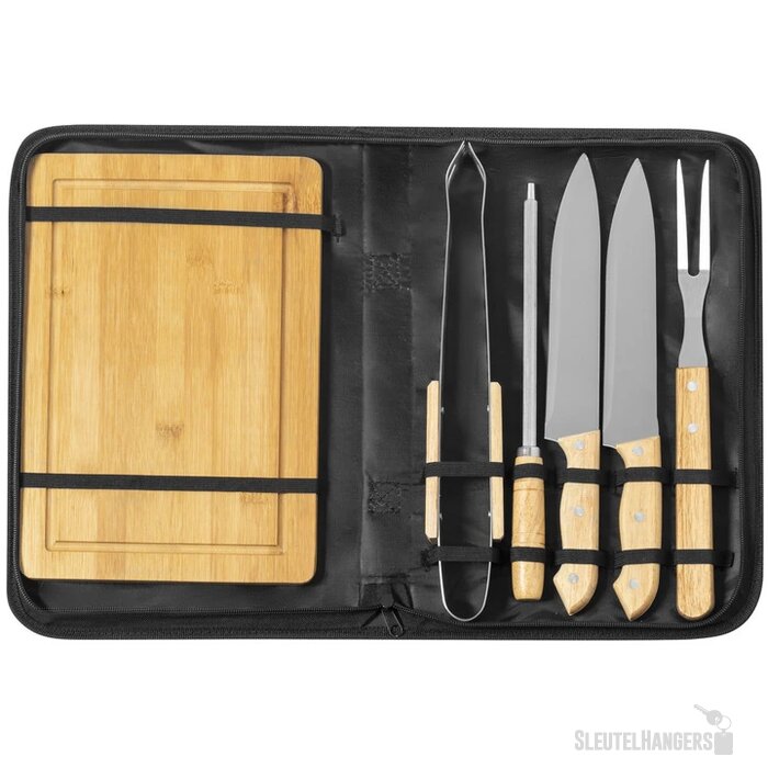 6-Delige Bbq-Set In Etui Naturel