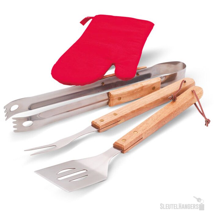 Barbecue schort met bestek Zwart