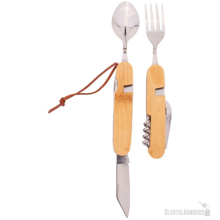 Zakmes Met Opvouwbare Bestekset Naturel