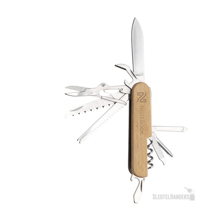 Houten Zakmes Met 11 Functies Zwart/Bruin