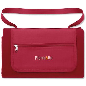 Fleece picknickkleed met schouderriem Blauw