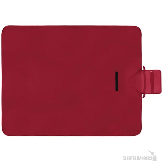 Fleece picknickkleed met schouderriem Rood