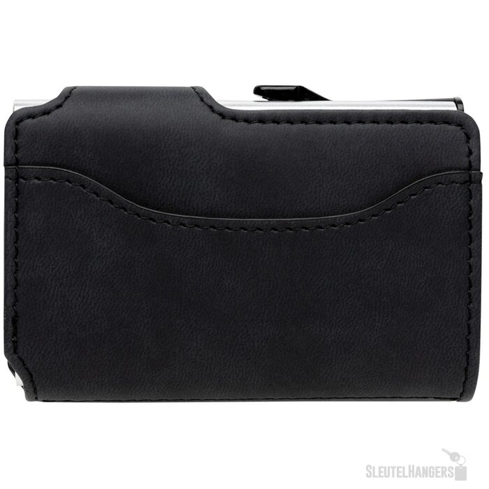 Standaard aluminium RFID kaarthouder met PU portemonnee zwart