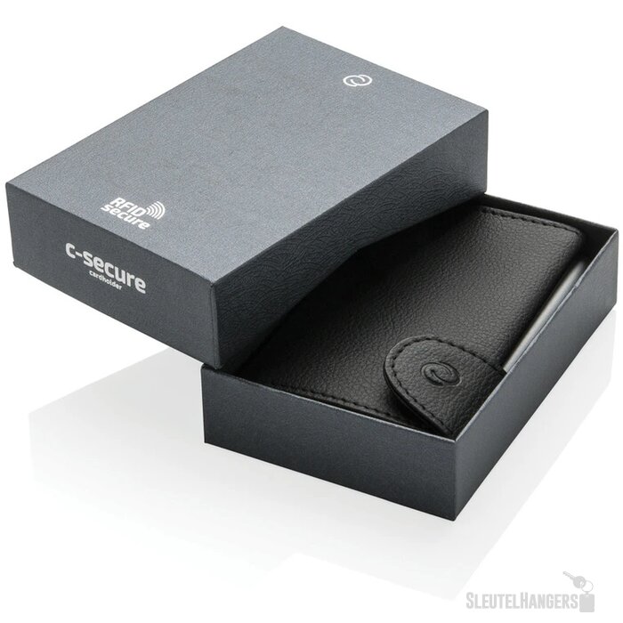 C-Secure aluminium RFID kaarthouder & portemonnee zwart, zilver