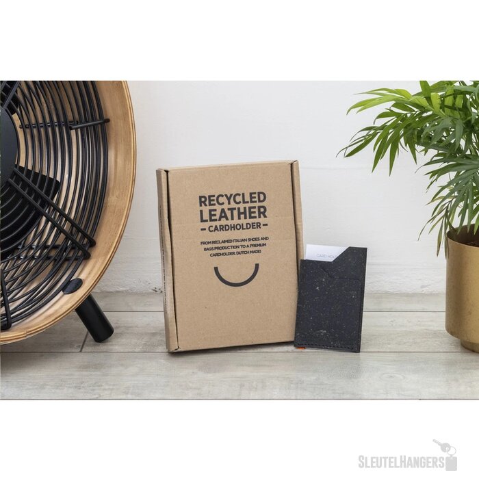 Gerecyclede Leren Pashouder Zwart