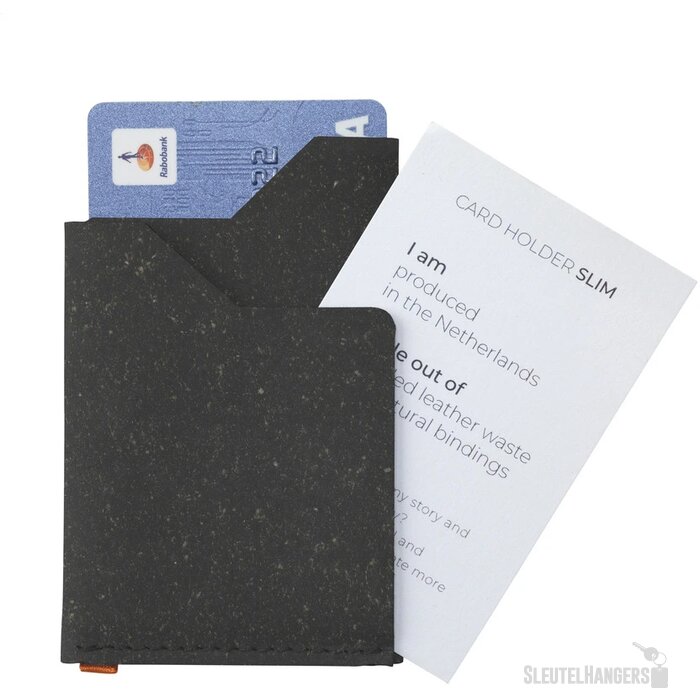 Gerecyclede Leren Pashouder Zwart