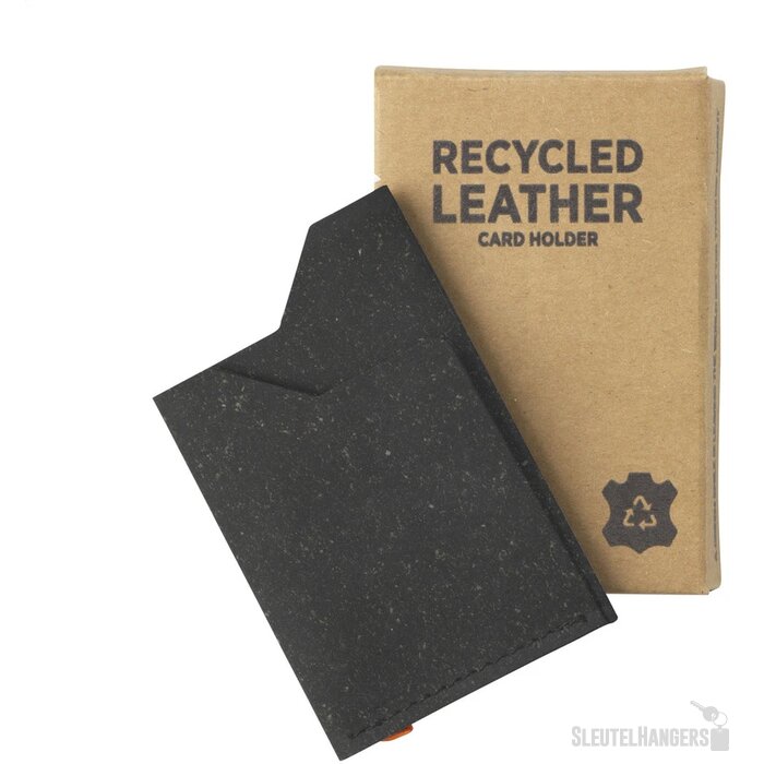 Gerecyclede Leren Pashouder Zwart