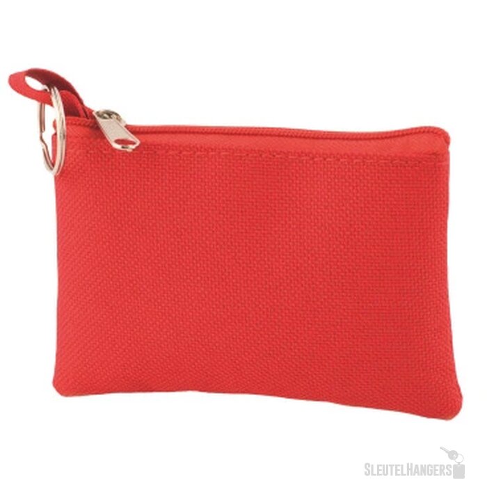 Sleuteltasje met rits Rood