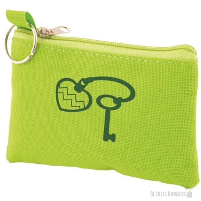 Sleuteltasje met rits Lichtgroen