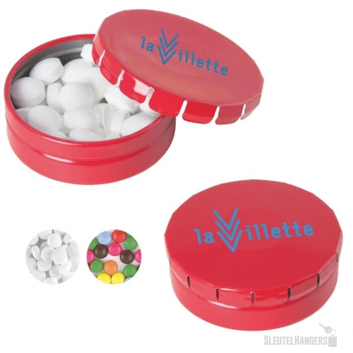 Rond click clack pepermunt blikje Rood