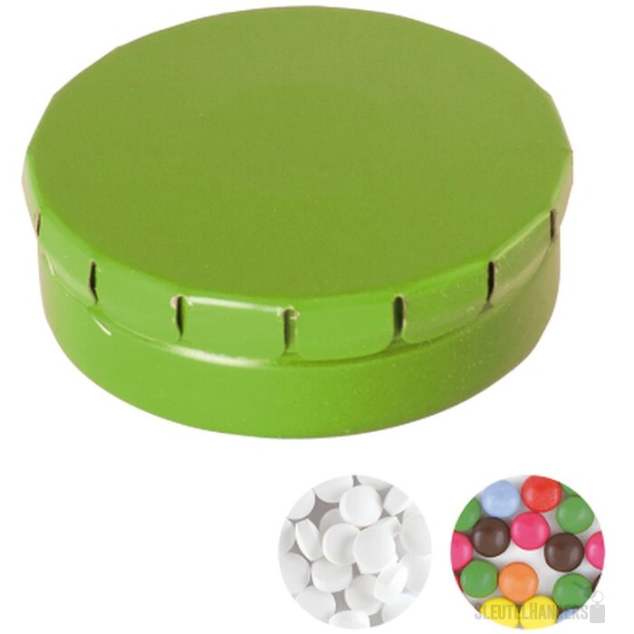 Rond click clack pepermunt blikje Lichtgroen
