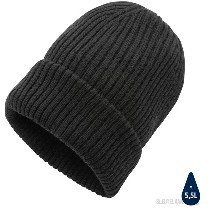 Impact AWARE™ Polylana® dubbel gebreide beanie zwart
