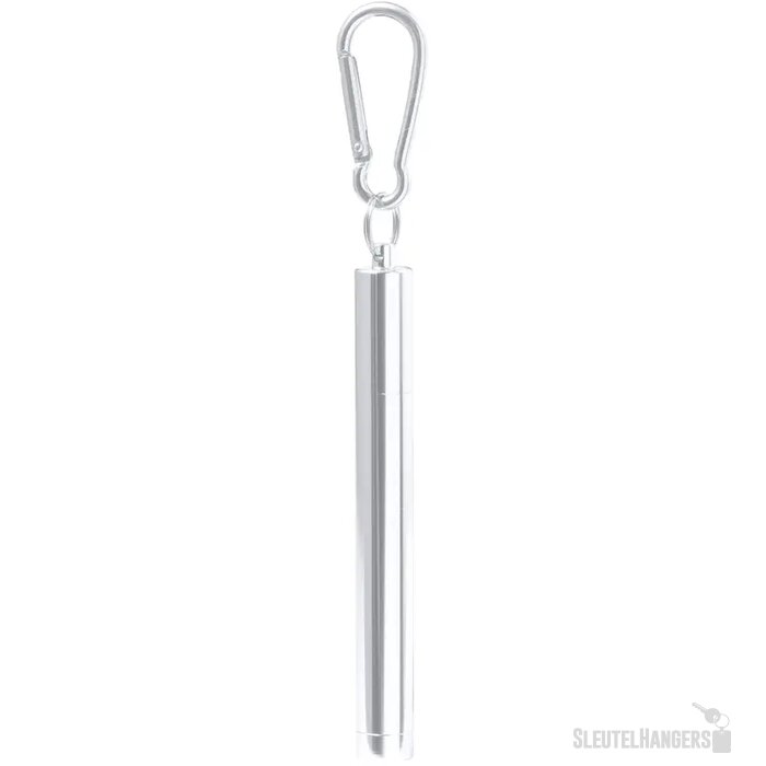 Opvouwbare rietje in houder Zilver