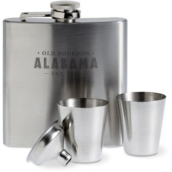 Set met heupfles en bekertjes Zilver