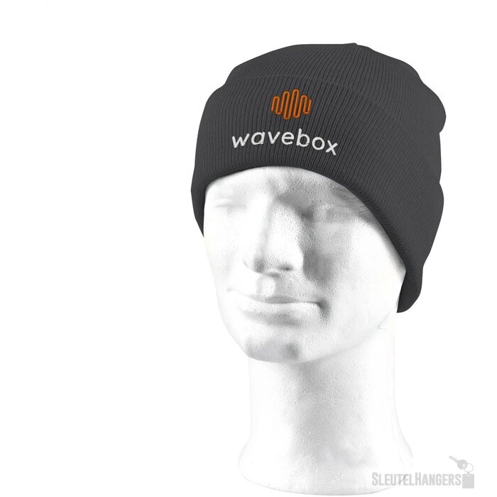 Gebreide Muts Met Omslag Zwart