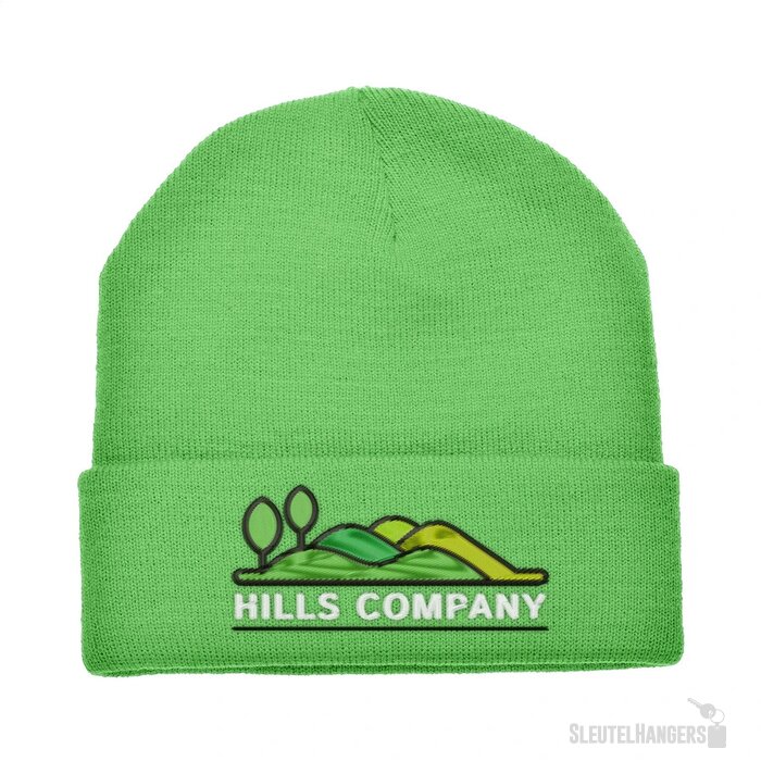 Gebreide Muts Met Omslag Lichtgroen